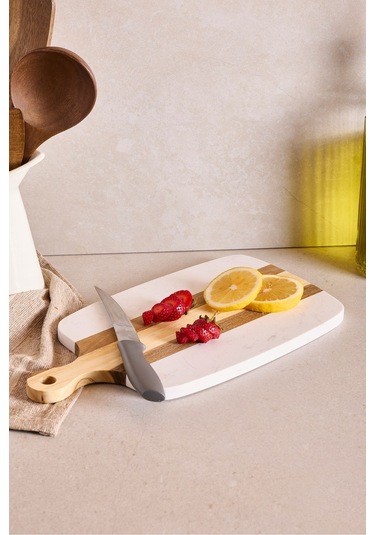 Geate Mermer Akasya Kesme Tahtası 34x18 Cm Kahverengı Diğer