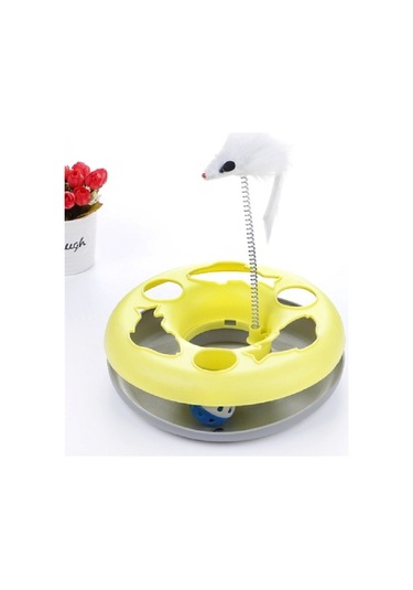 Mixpet Yaylı Fareli Dönen Toplu Kedi Oyuncağı 24.5 x 24.5 x 7 CM