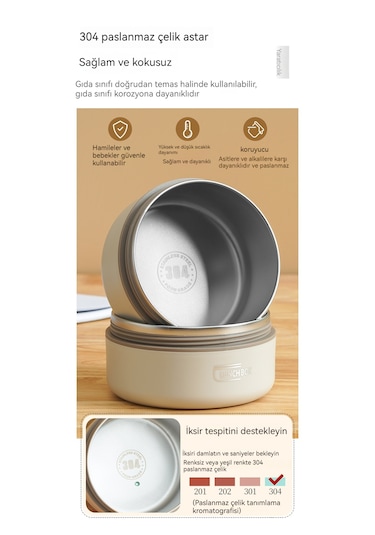 Paslanmaz Çelik Yalıtımlı Öğle Yemeği Kutusu-beyaz