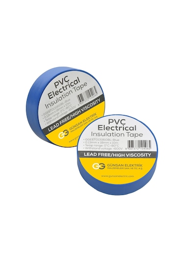 Günsan Mavi Elektrik İzolasyon Bandı 10 Adet