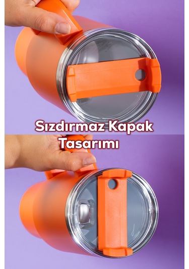 Perotti 17236-5 Colte V2 Paslanmaz Çelik Sporcu Termos Bardak Matara Turuncu 1,2 Lt Turuncu