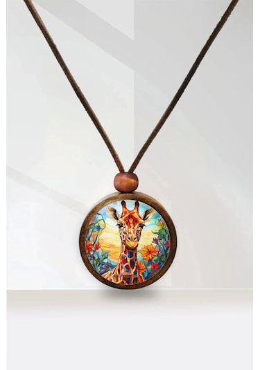 Zürafa Ahşap Kolye Çok renkli