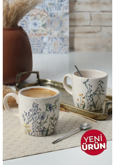 Keramika Deep Bloom Bulut Kupa 8 Cm 2 Adet 22942-43