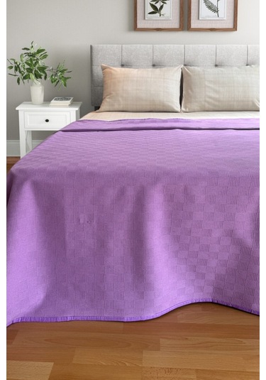 Alla Turca Çift Kişilik Doğal Pamuk Pike Mor