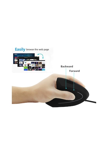 Cm0093 Kablolu Sürüm 2.4ghz Sol El İçin Üç Düğmeli Dikey Fare, Çözünürlük: 1000dpı / 1200dpı / 1600dpı, Kablo Uzunluğu º1.7m Siyah Diğer