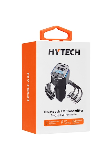 Hytech Hy-xcb50 Usb 5v 3.1a Led Ekran Usb Siyah 3 İn 1 Şarj Kablolu Bluetooth Fm Transmitter