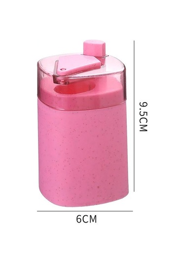 Gül Kırmızı Otomatik Kürdan Tutucu Konteyner Buğday Samanı Ev Masa Kürdan Saklama Kutusu