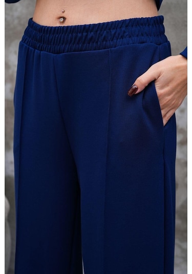 Elaxi Modal Kumaş Slim Fit Kapüşonlu İkili Takım Lacivert