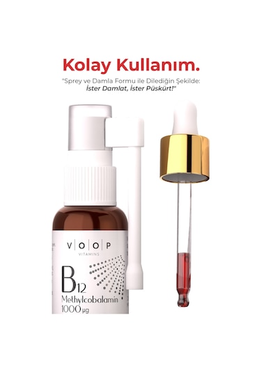 Voop Vitamin B12 Methylcobalamin Sprey Damla 10 ML