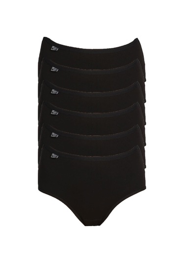 Tutku İç Giyim Kadın Likralı Bato Külot 6'lü Paket Siyah