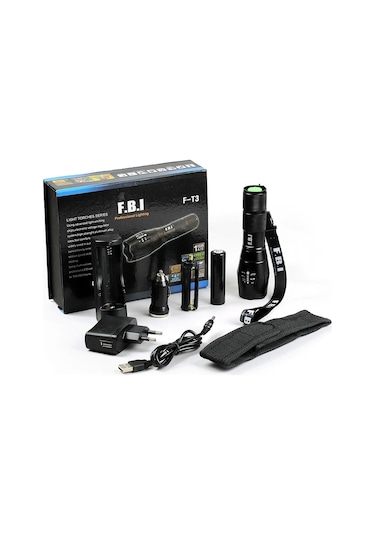 F-t3 Su Geçirmez Alüminyum Oksidiyon Şarjlı El Feneri -Çok Renkli