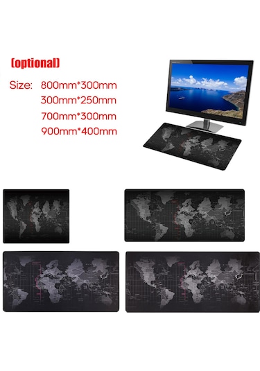 90 40cm Mouse Pad Masa Mat Pc Dizüstü İçin Ekstra Büyük Yumuşak,siyah