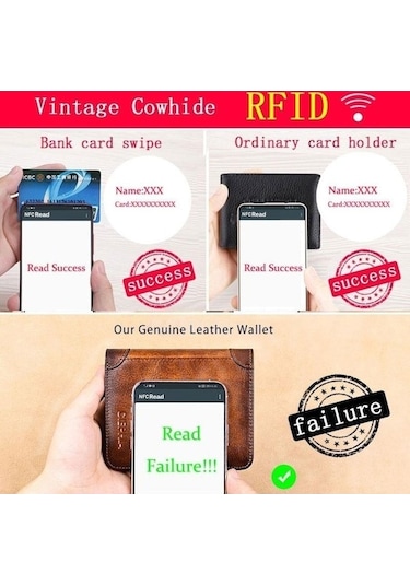 Createtech Bosphorusboutique Vintage Tutucu Kredi Kartı Cüzdan, Rfıd Korumalı Kahverengi Erkekler İçin Kahverengi