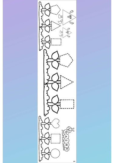 Geometrik Temalı Eğitici Aktivite Boyama Kağıdı 4,5 Metre