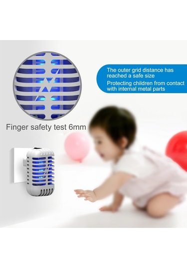 Kosona Ev İçin Mini Elektrikli Moskito Öldürücü: Mor Işık Dalgalarıyla Çekme, Sessiz Çalışma, Güvenli Kafes, Siyah, 110v-240v Avrupa Standartı Siyah