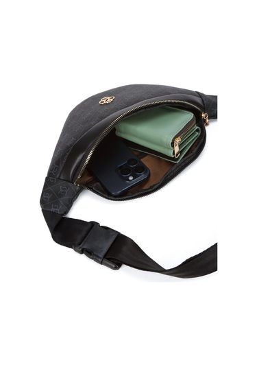 Newish Polo Kadın Desenli Çapraz Omuz Askılı Bel Ve Omuz Çantası 2 Adet New345- Kahverengi - Gri