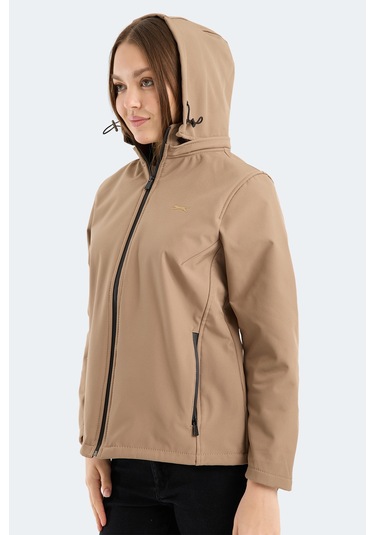 Slazenger Heat Control Kadın Çıkarılabilir Kapüşonlu Bej Mont & Kaban Bej