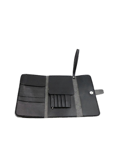 Katlanabilir Saç Makası Çantası Pu Deri Makas Paketi Berber Kuaförlük Aletleri Çantası Diğer