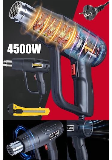 Deko SLS3848 Bakır Sargı Dayanıklı 4500 W Sıcak Hava Isı Tabancası