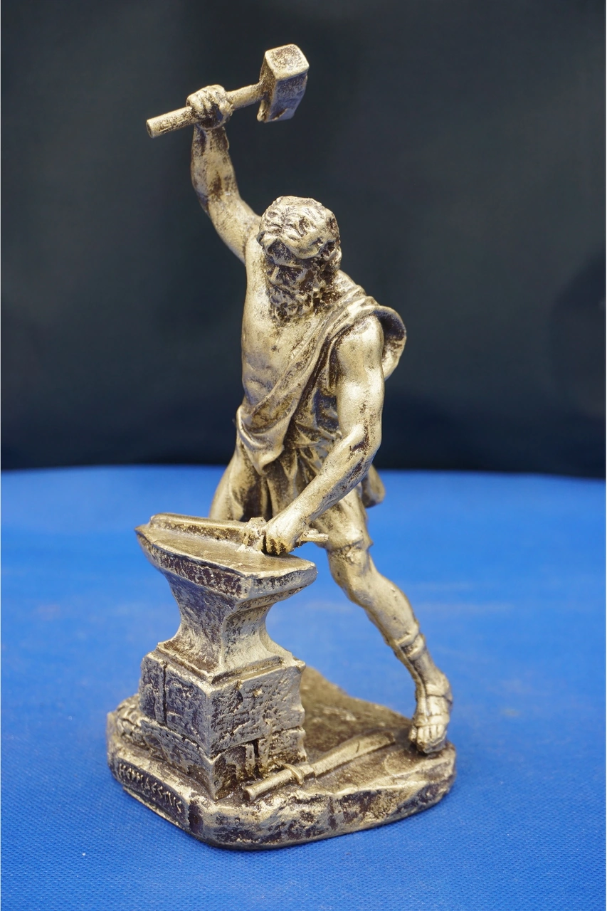 Hephaestus Ateş Tanrısı Heykel Biblo Mitolojik Heykel Özel Tasarım 22 Cm Ev Dekor Aksesuar