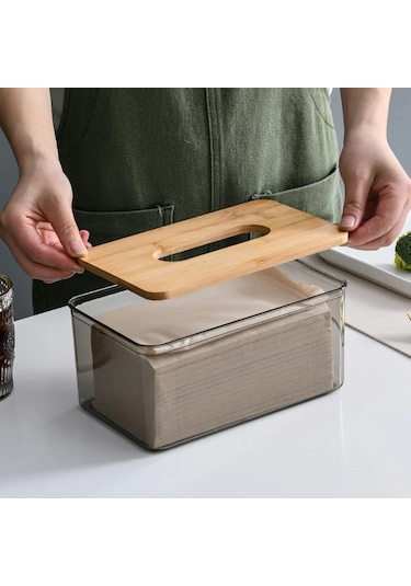 M-dekoratif Kutu Mendil Kapağı, Ev Ve Ofis İçin Şeffaf Kağıt Mendil Tutucu, Çok Fonksiyonlu Saklama Kutusu