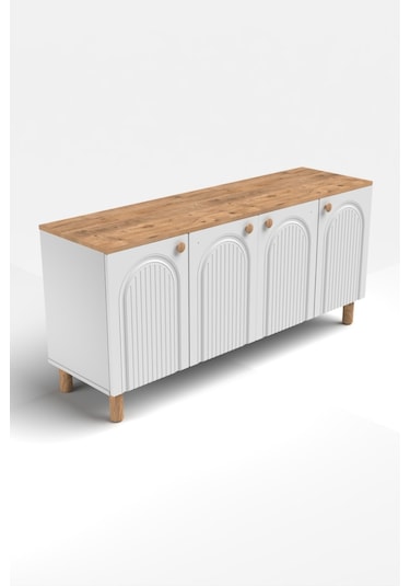 Bohem Konsol Mdf Kapak Ceviz - Beyaz