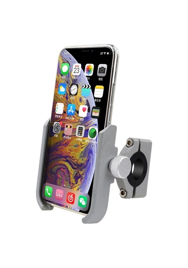 Motosiklet Alüminyum Alaşımlı Basınçlı Döküm Cep Telefonu Tutucu Braketi, Gidon Versiyonu Gümüş Silver