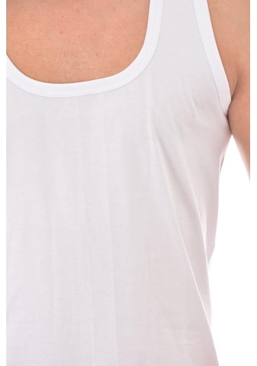 Tutku 0101 Pamuklu Klasik Erkek Atlet 6'lı Paket -Beyaz