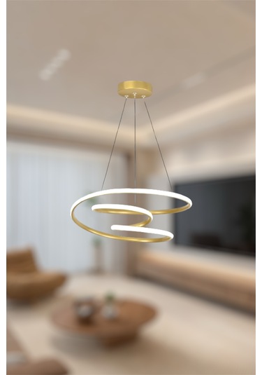 Ey Shop Space Model 3 Renk Beyaz&sarı&günışığı Led Avize Eskitme Gold