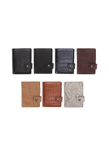 Sones Çift Kartlı Alüminyum Alaşımlı Kart Kutusu Rfıd Hırsızlığa Karşı Cüzdan Gri