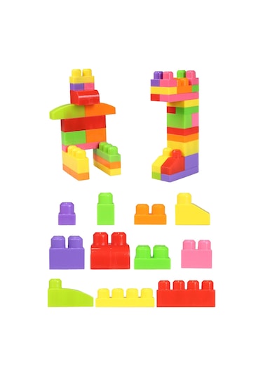 Play Blox Yapı Oyuncakları 56 Parça Çantalı Parlak Renkler Mega Blok Seti 2892