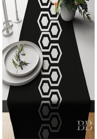 Belle Benoit Baskılı Runner & Koltuk Kırlent Kılıfı Set Desen1