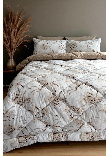 Alla Turca Çift Kişilik 4 Yastık Kılıflı Lastikli Çarşaflı Çift Taraflı Desenli Uyku Seti-natura Sütlü Kahve Sütlü Kahve