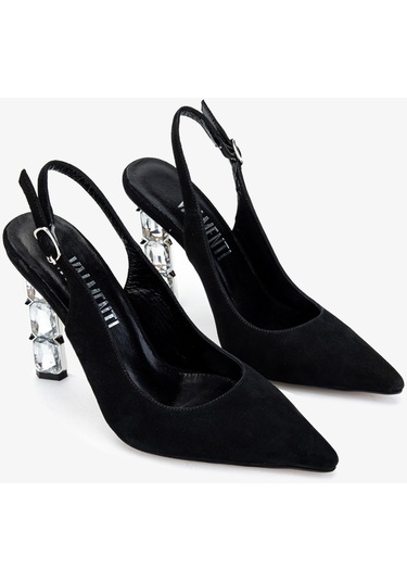 Valmenti Livio Kadın Siyah Süet Hakiki Deri Topuklu Ayakkabı 22 3134 Bn Ayk Y24 Siyah