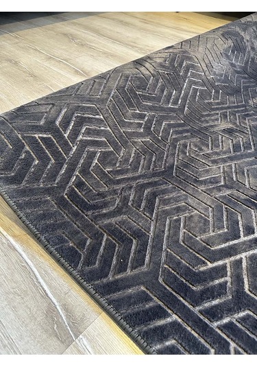 Rölyef Halı Yolluk Antrasit Kaymaz Taban Makinada Yıkanabilir Salon, Mutfak & Koridor Antrasit