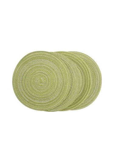 Flybuy Isıya Dayanıklı Kaymaz Amerikan Servis Matı, Yıkanabilir Çimen Yeşili, 18 Cm, 4 Adet Çimen Yeşili