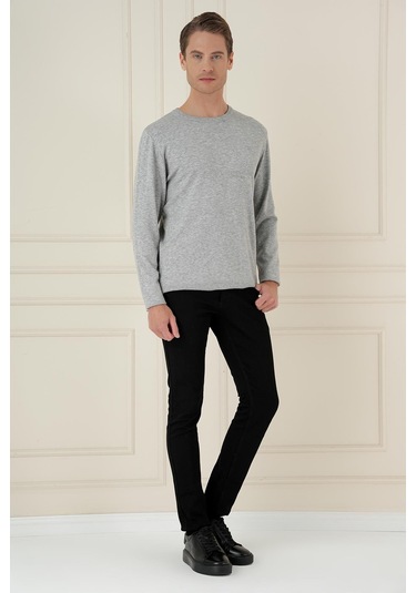 Tr 875 Slim Fit Gri Klasik Triko Gri