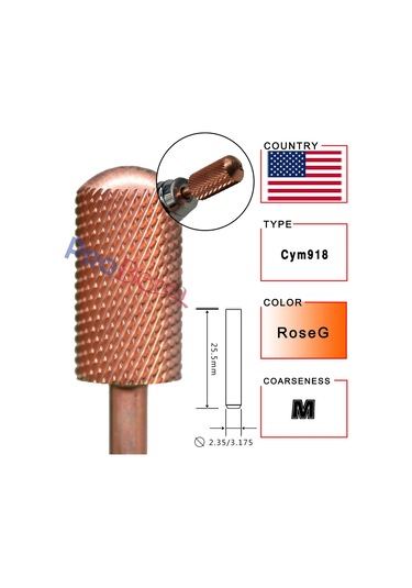 Rolinstar 6.6 Gümüş Büyük Namlu Yuvarlak Pürüzsüz Üst Tırnak Matkap Uçları Freze Kesici Manikür Pedikür Dosyalama Gökyüzü Mavi Kahverengi