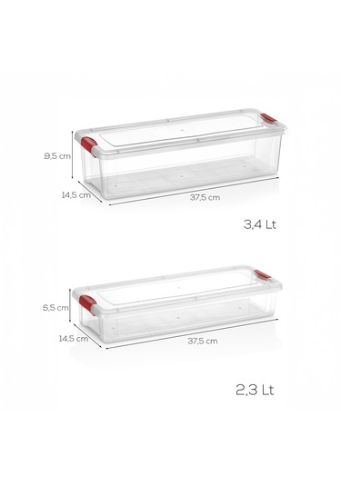 Porsima 8 Li Kilitli Kapaklı Yiyecek Erzak Saklama Kabı Seti - Buzdolabı Düzenleyici Organizeri Şeffaf