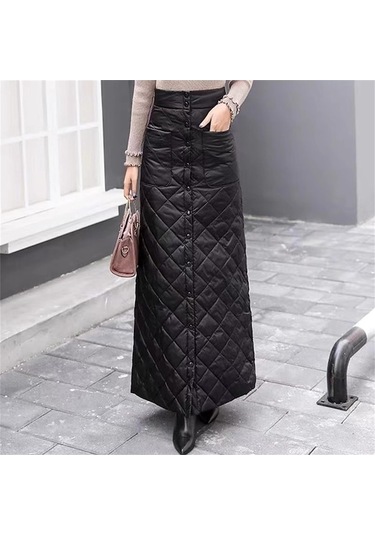 Fastbuy Dolıty Kadın Etek - Yumuşak Rüzgar Geçirmez, Yüksek Bel, Flört Stili Siyah Siyah