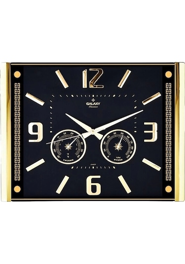 Premium Barometreli Isı - Nem Ölçer Kabartma Rakamlı Duvar Saati 41.5x32cm 707-a-1 4767 Çok Renkli