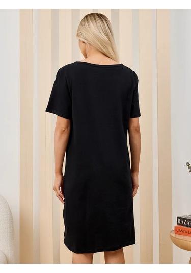 Deby Do Ev İçin Gece Elbisesi Tunik Tişö 373698373 Siyah