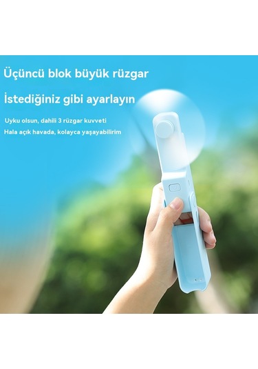 Aurora Usb Küçük Fan Cebi Katlanır El Tipi Elektrikli Fanşarj Edilebiler