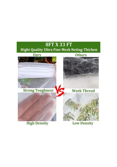 Suofeng 2.5x10 Metre Bahçe Koruma Ağı - Sebze, Meyve Ve Çiçek Bitkileri İçin Koruyucu Örtü Ağı 8ft X 33ft
