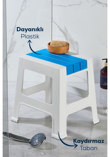 Vienev Plastik Küçük Tabure Mavi Mavi