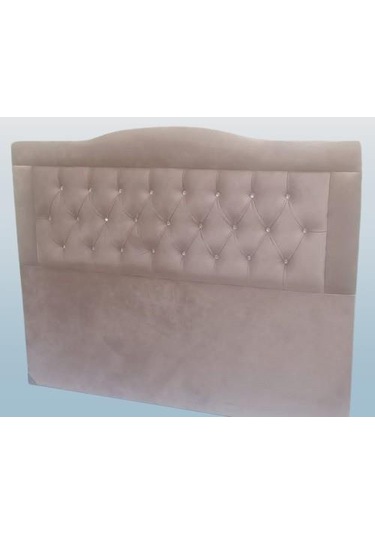 Dk El Yapımı Kapitoneli Çift Kişilik Başlık Tay Tüyü Kumaş Sütlü Kahverengi 140 CM 1448bng90308