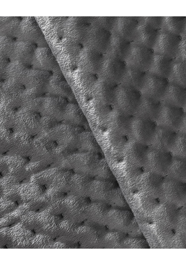 Madame Coco Boulogne Çift Kişilik Kadife Yatak Örtüsü - Antrasit Gri