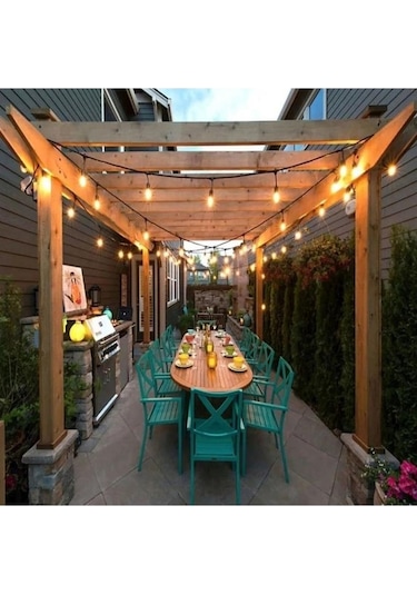 5 Duylu Birbirine Eklenebilir 5 Mt Cata Sarmaşık Dış Mekan Bahçe Aydınlatma Armatürü E27 Ip64 Siyah