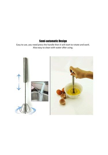 Hombey Ev Fırıncılığı İçin El İle Çalışan Paslanmaz Çelik Döner Mikser - Yumurta, Krema Ve Sosu Hızlı Ve Eşit Karıştırır 30.5 Cm / 12 İnç Diğer