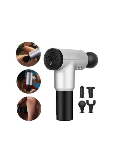 Büro Ev Ofis Personel Bakımı İçin Şarjli Kabze Tip Masaj Aleti Gri